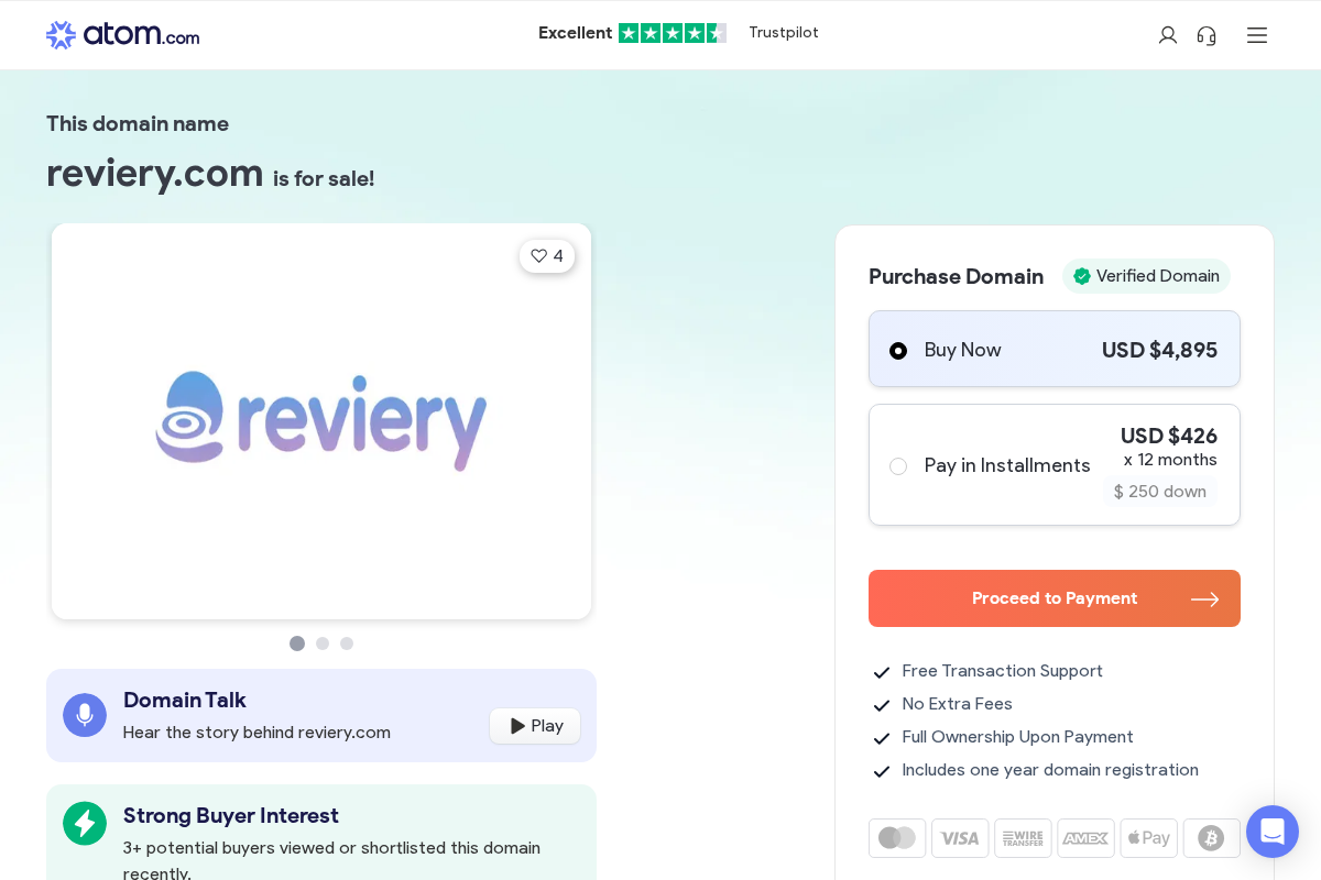 reviery.com homepage screenshot