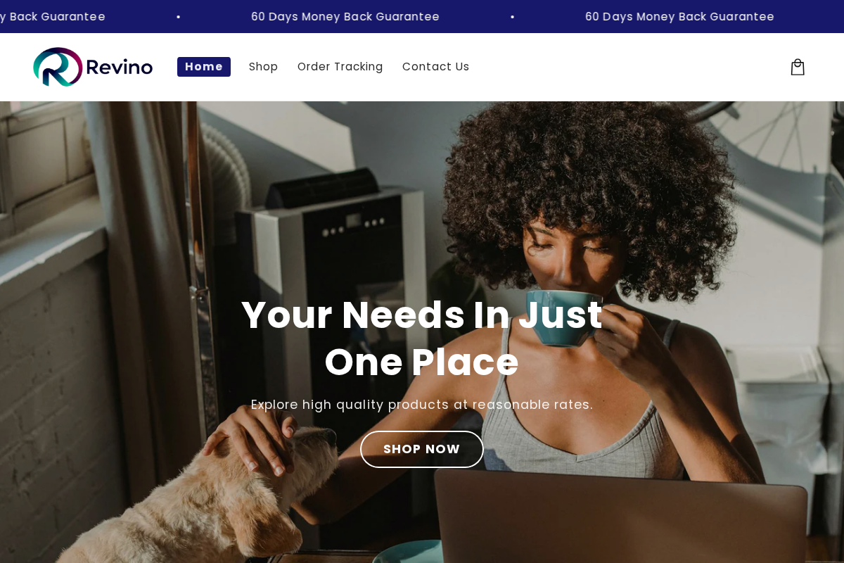 Revino homepage screenshot