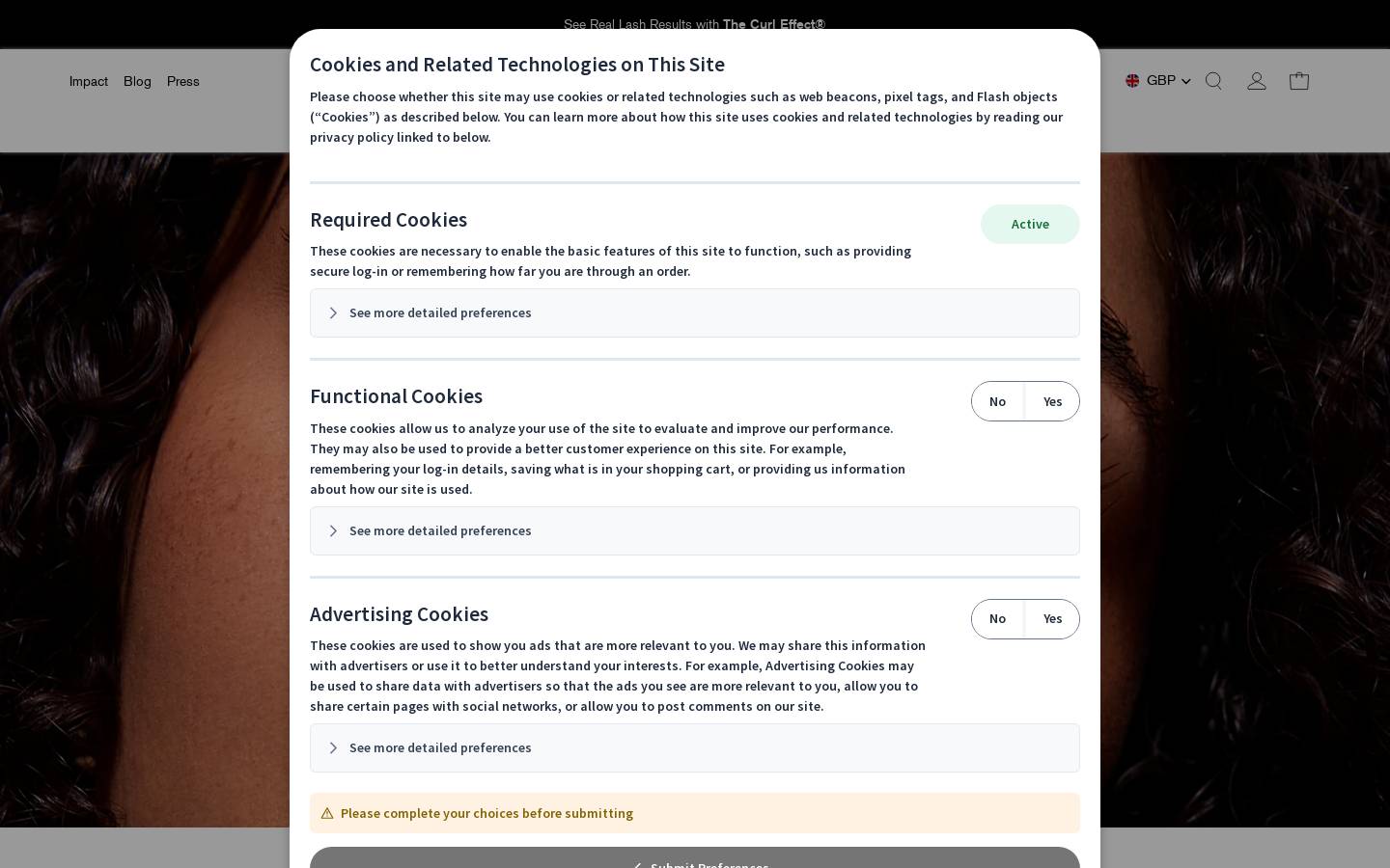 RevitaLashUK homepage screenshot