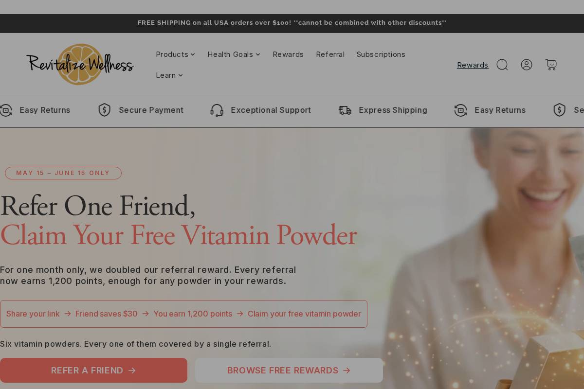 revitalizewellness.com homepage screenshot