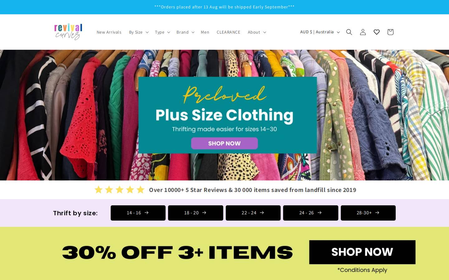 revivalcurves.com.au homepage screenshot