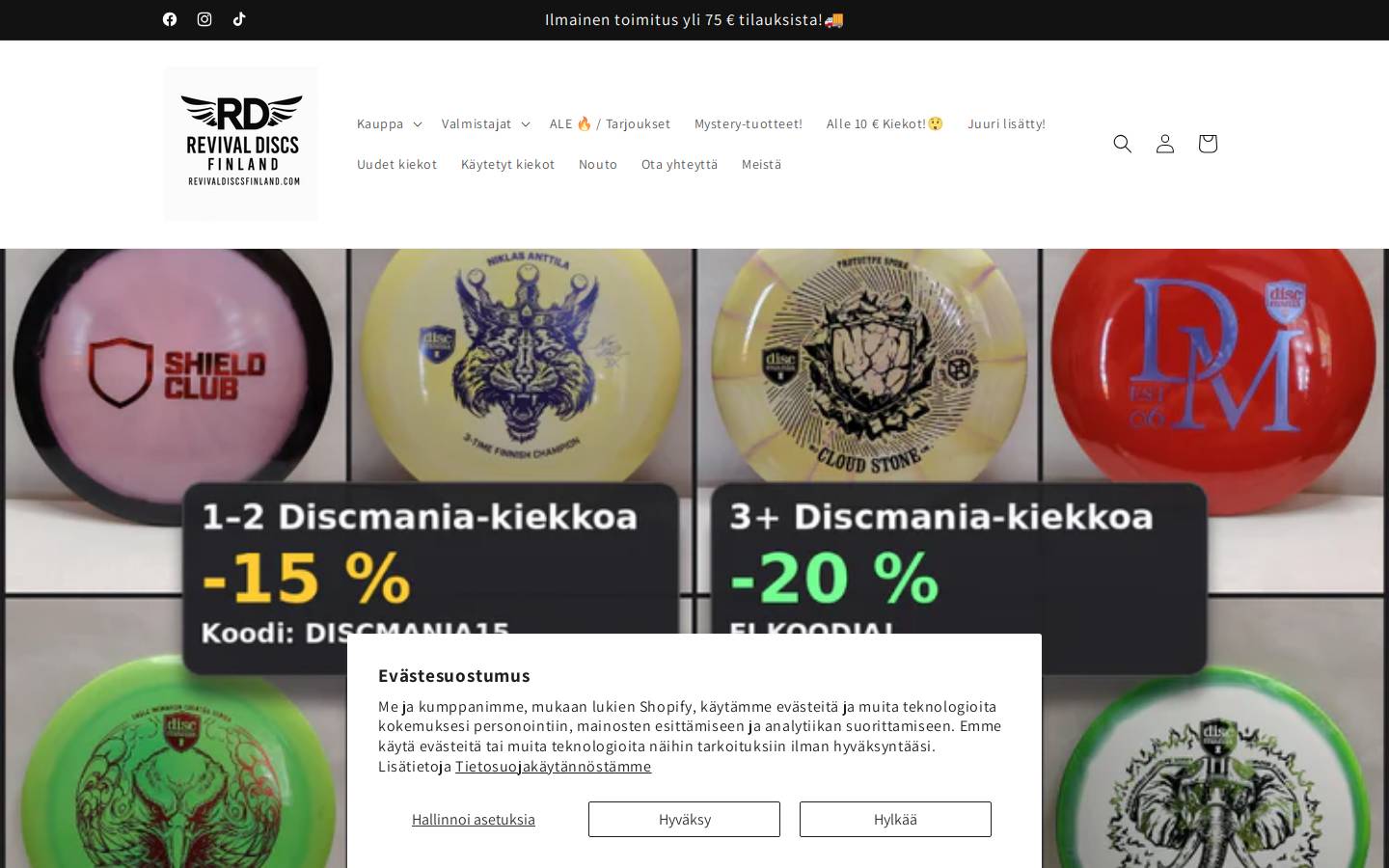 revivaldiscsfinland.com homepage screenshot