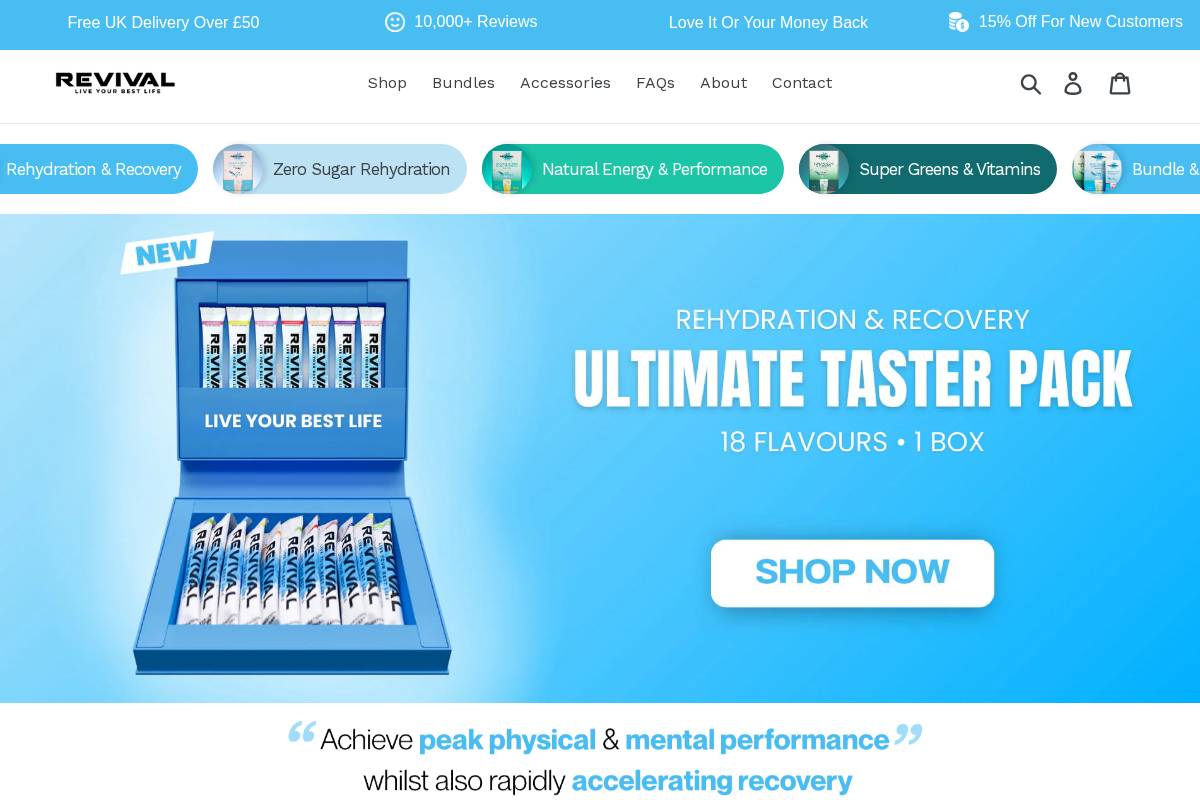 Revival Shots homepage screenshot