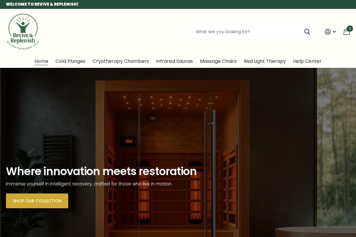 Revive & Replenish homepage screenshot
