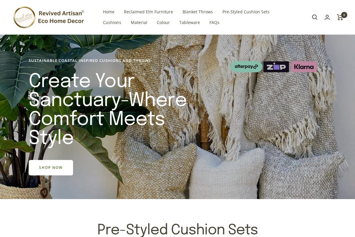 Revivedartisan homepage screenshot