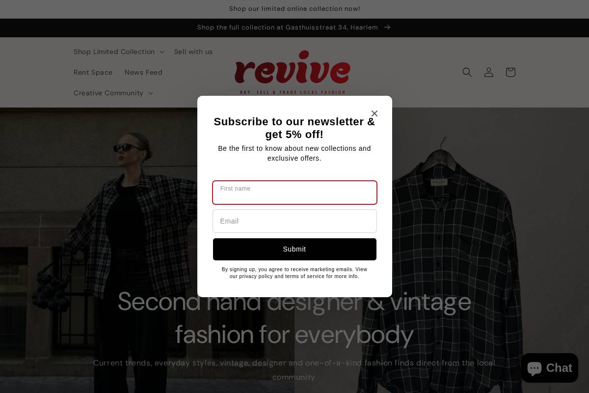 Revivehaarlem homepage screenshot
