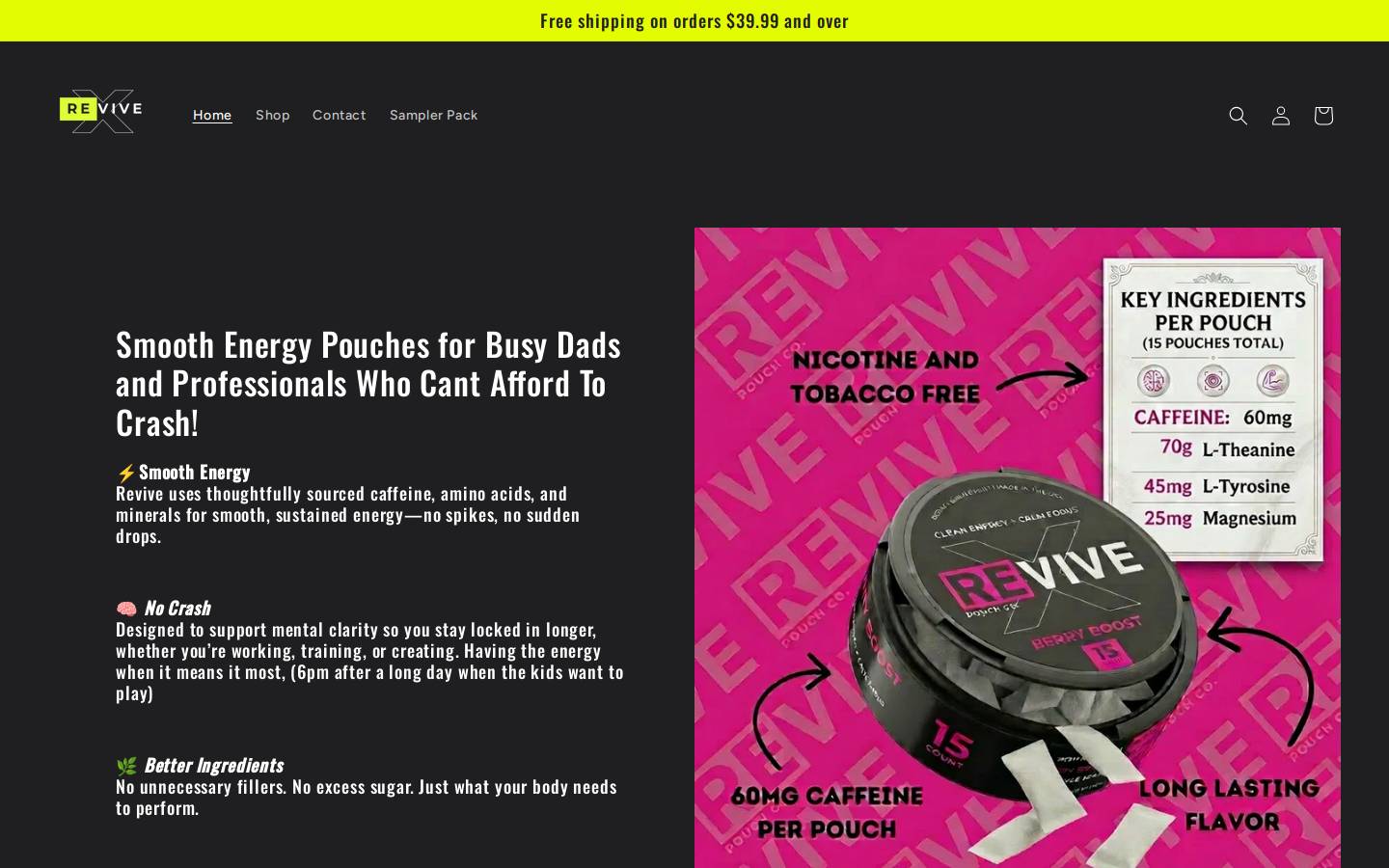 revivepouchco.com homepage screenshot