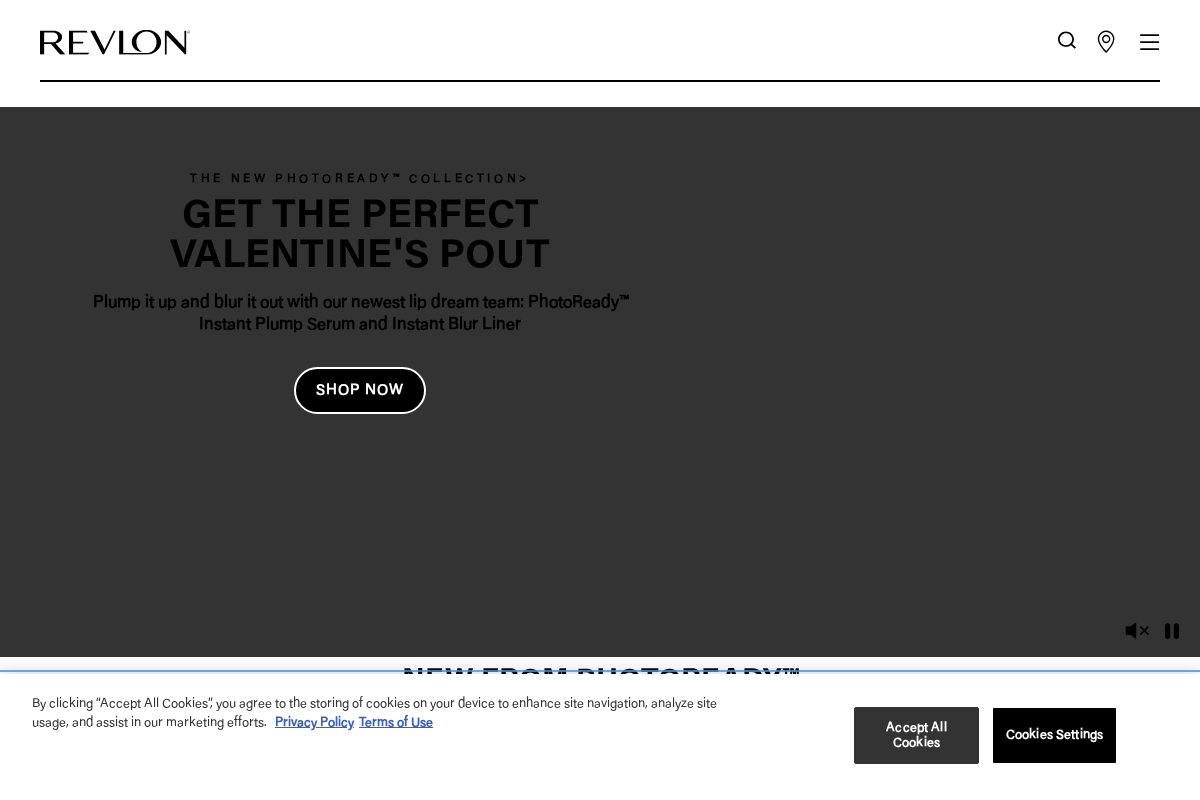 Revlon homepage screenshot