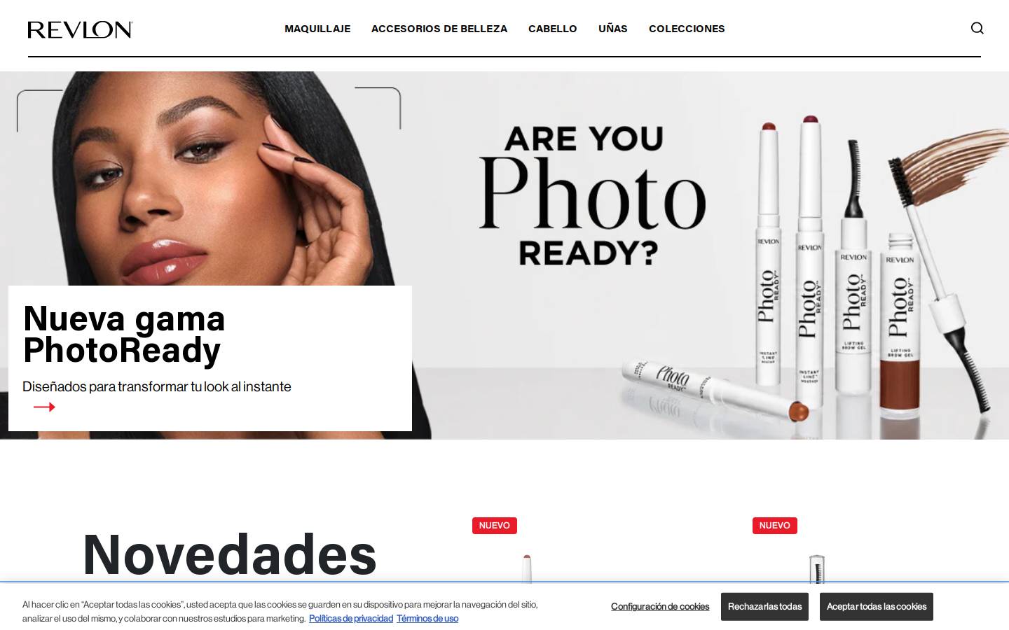 Revlon homepage screenshot