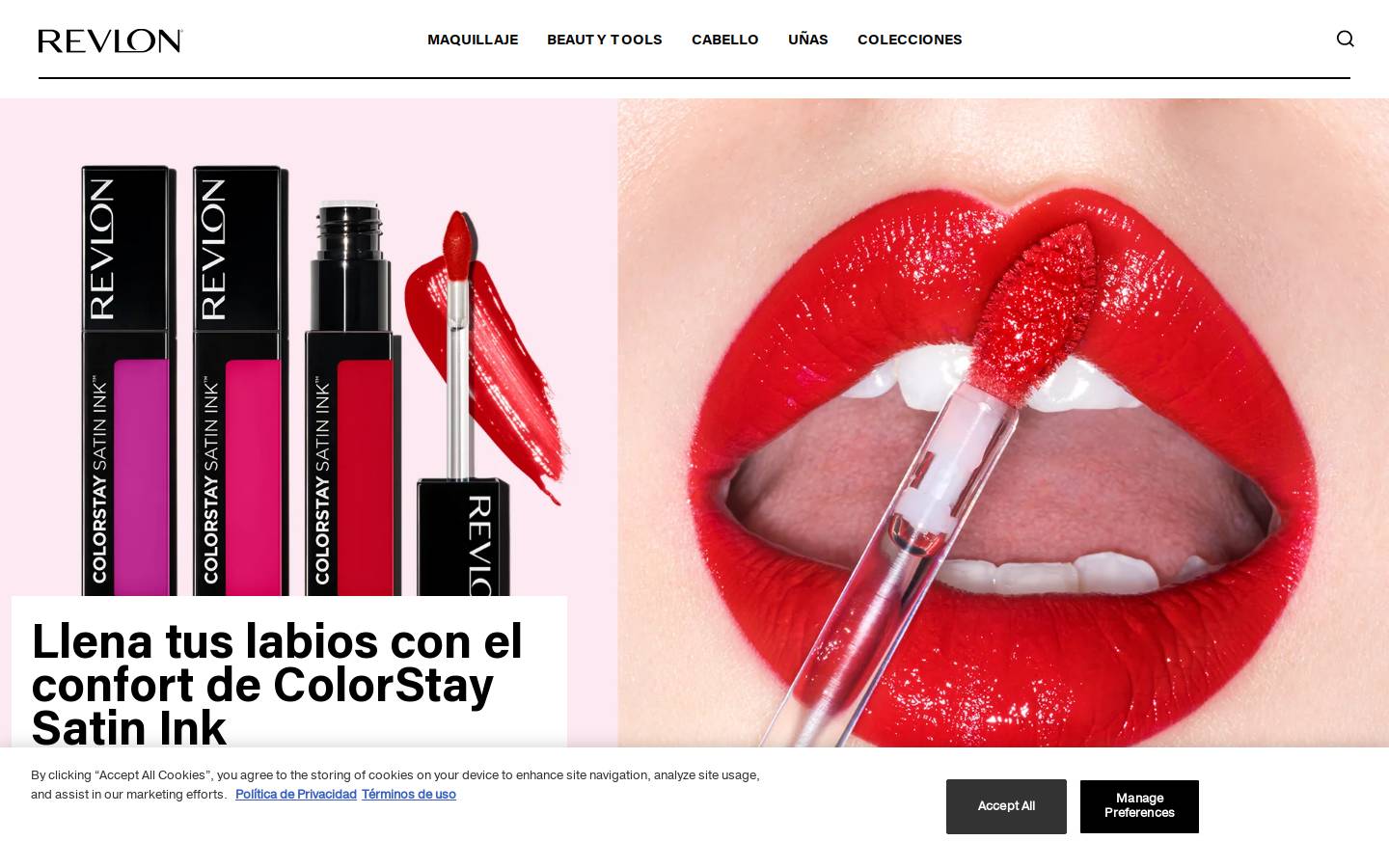 Revlon homepage screenshot