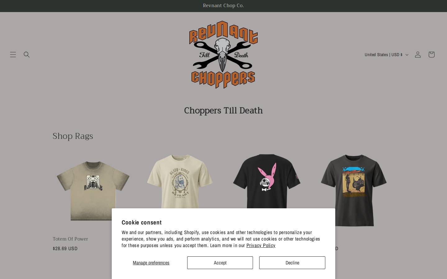 revnantchoppers.com homepage screenshot