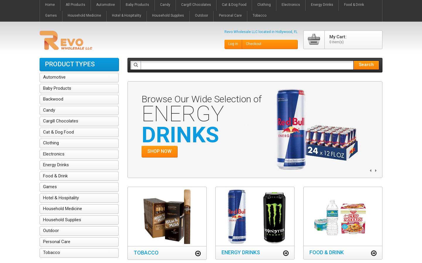 revo-wholesale.com homepage screenshot
