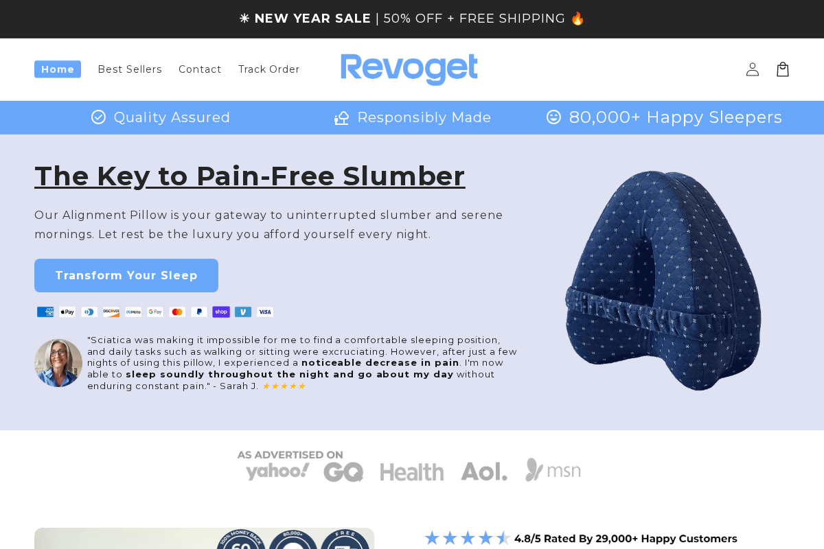 Revoget homepage screenshot