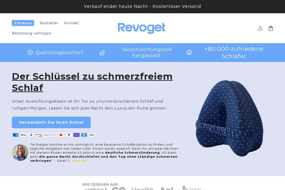 Revoget homepage screenshot