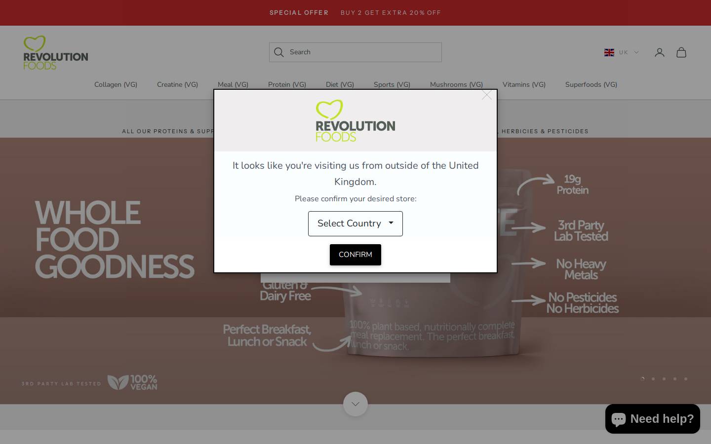 Revolution Foods homepage screenshot
