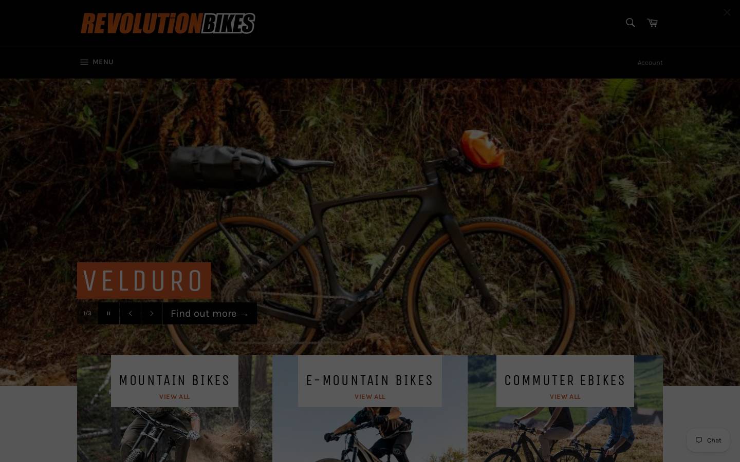 Revolutionbikes homepage screenshot