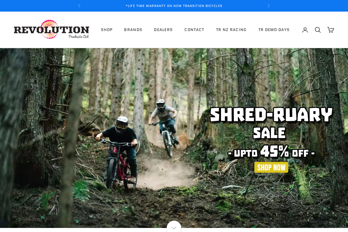 Revolution Products homepage screenshot