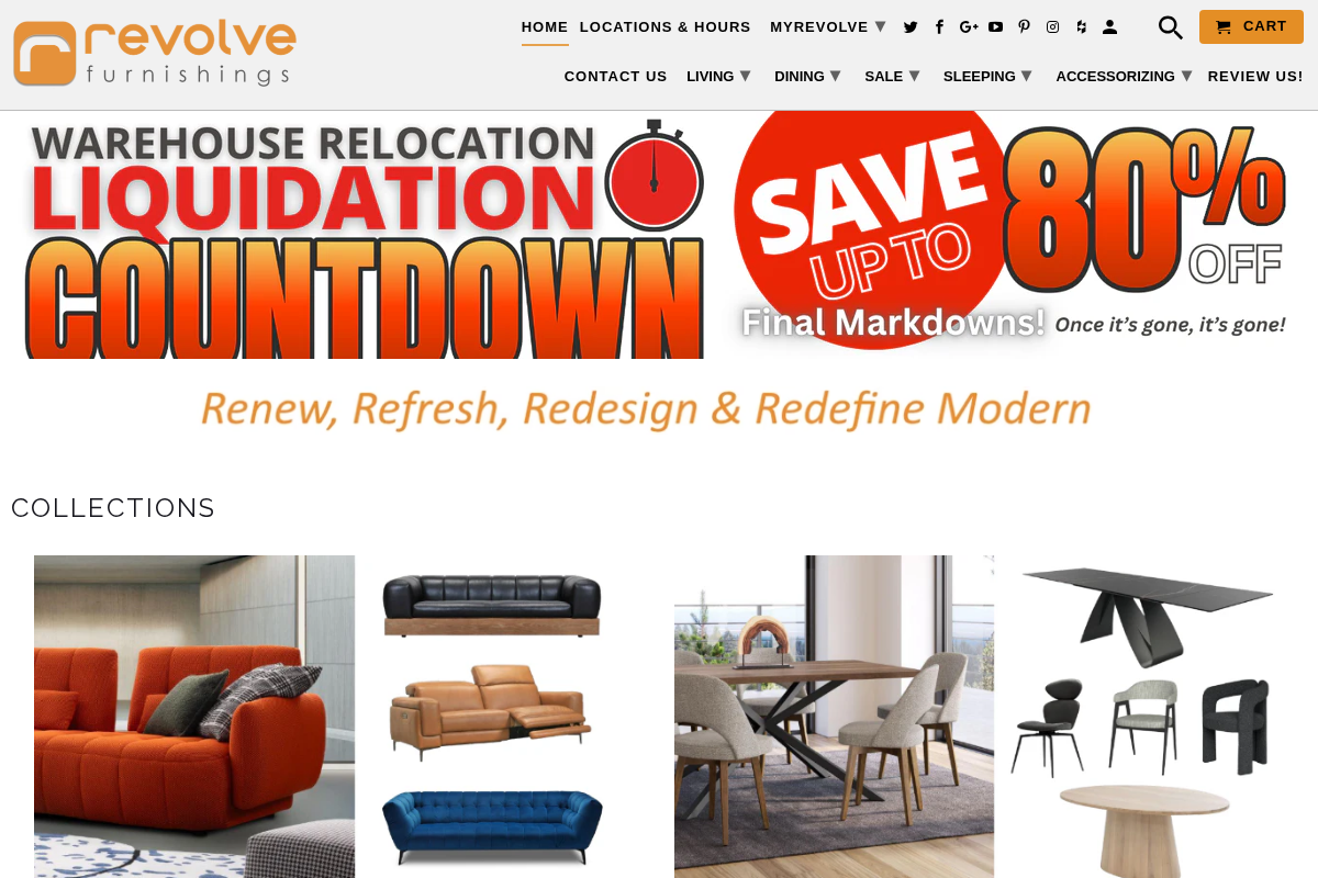 revolvefurnishings.com homepage screenshot