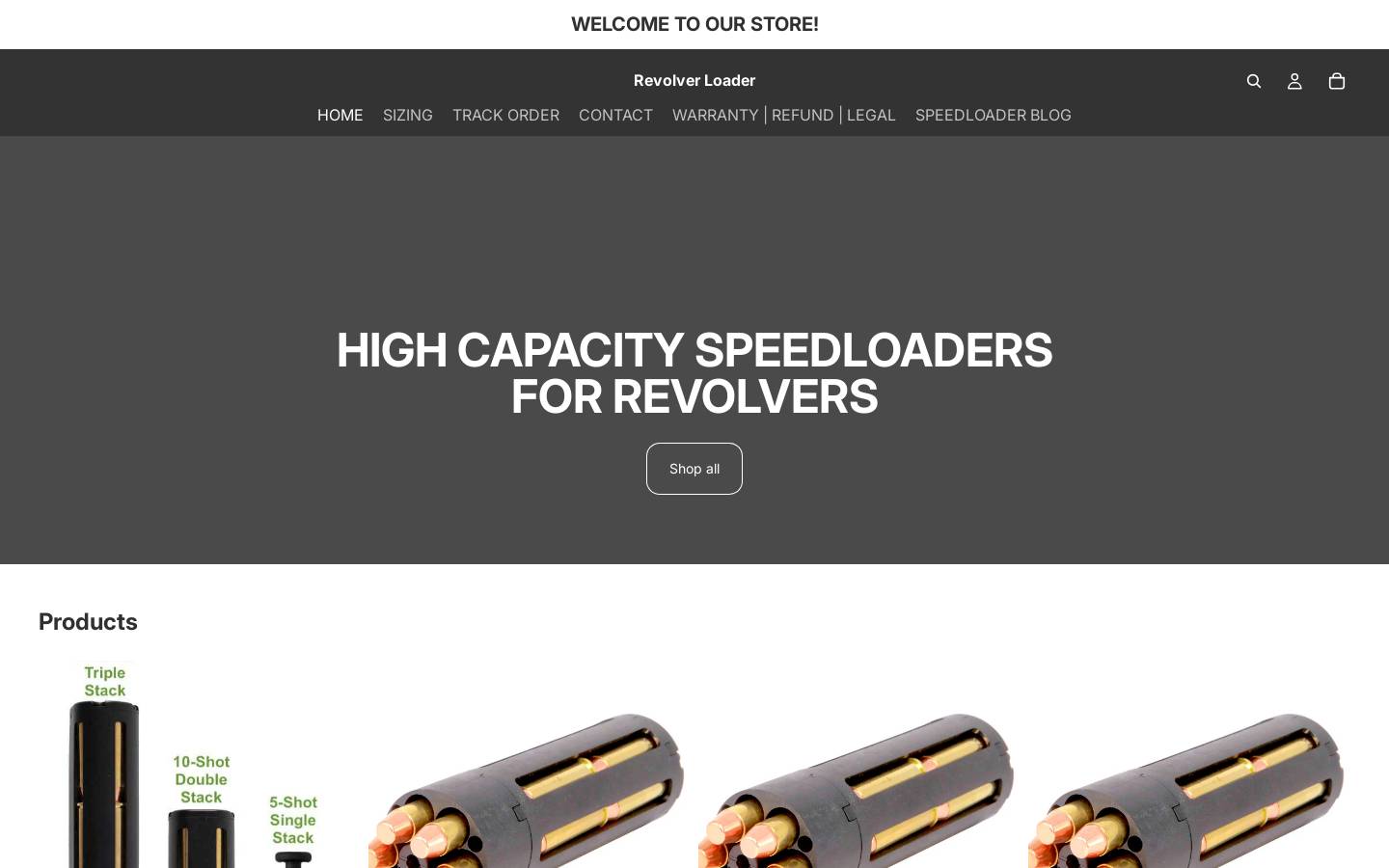 revolverloader.com homepage screenshot