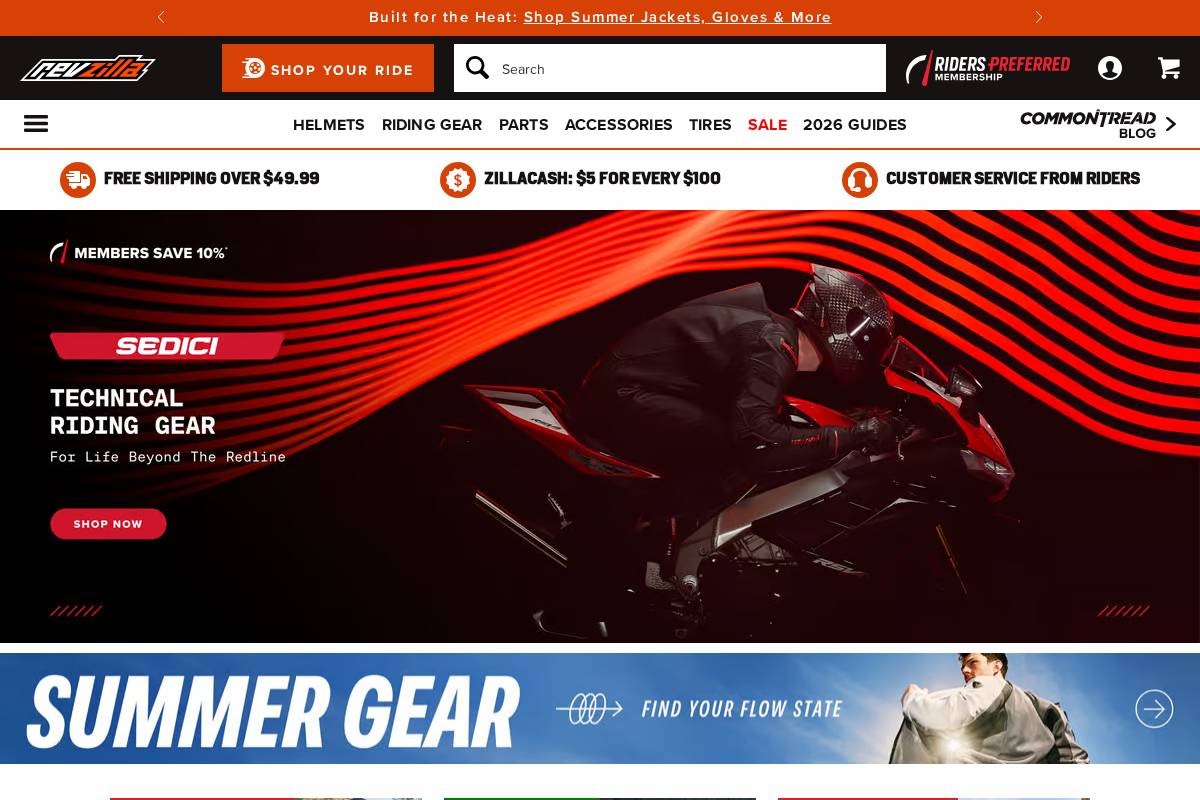 revzilla.com homepage screenshot