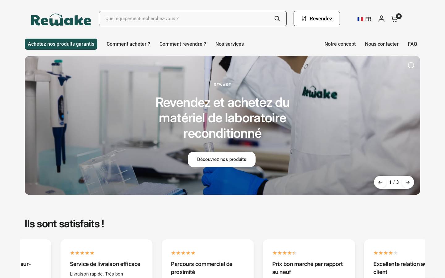 Rewake homepage screenshot