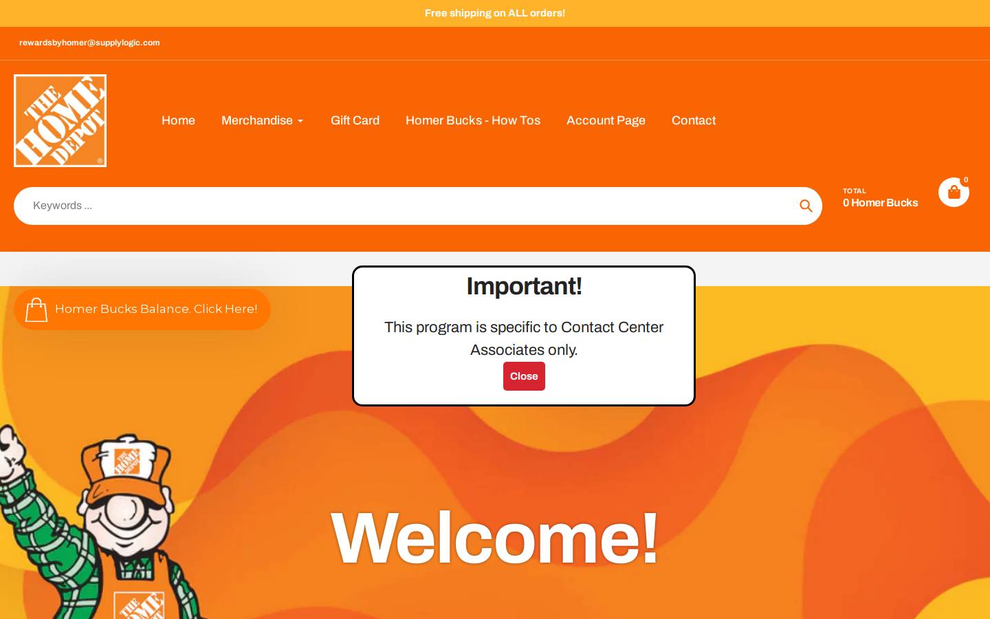 rewardsbyhomer.com homepage screenshot