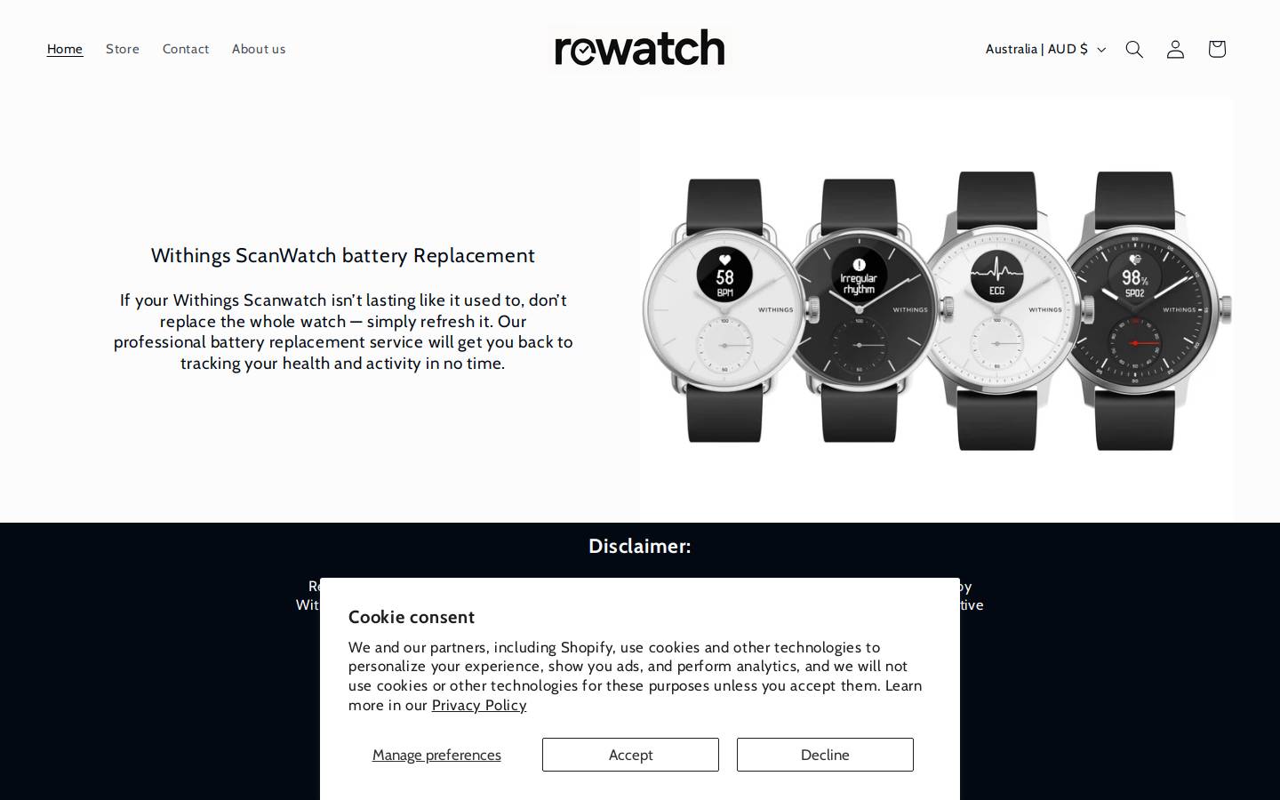Rewatch homepage screenshot