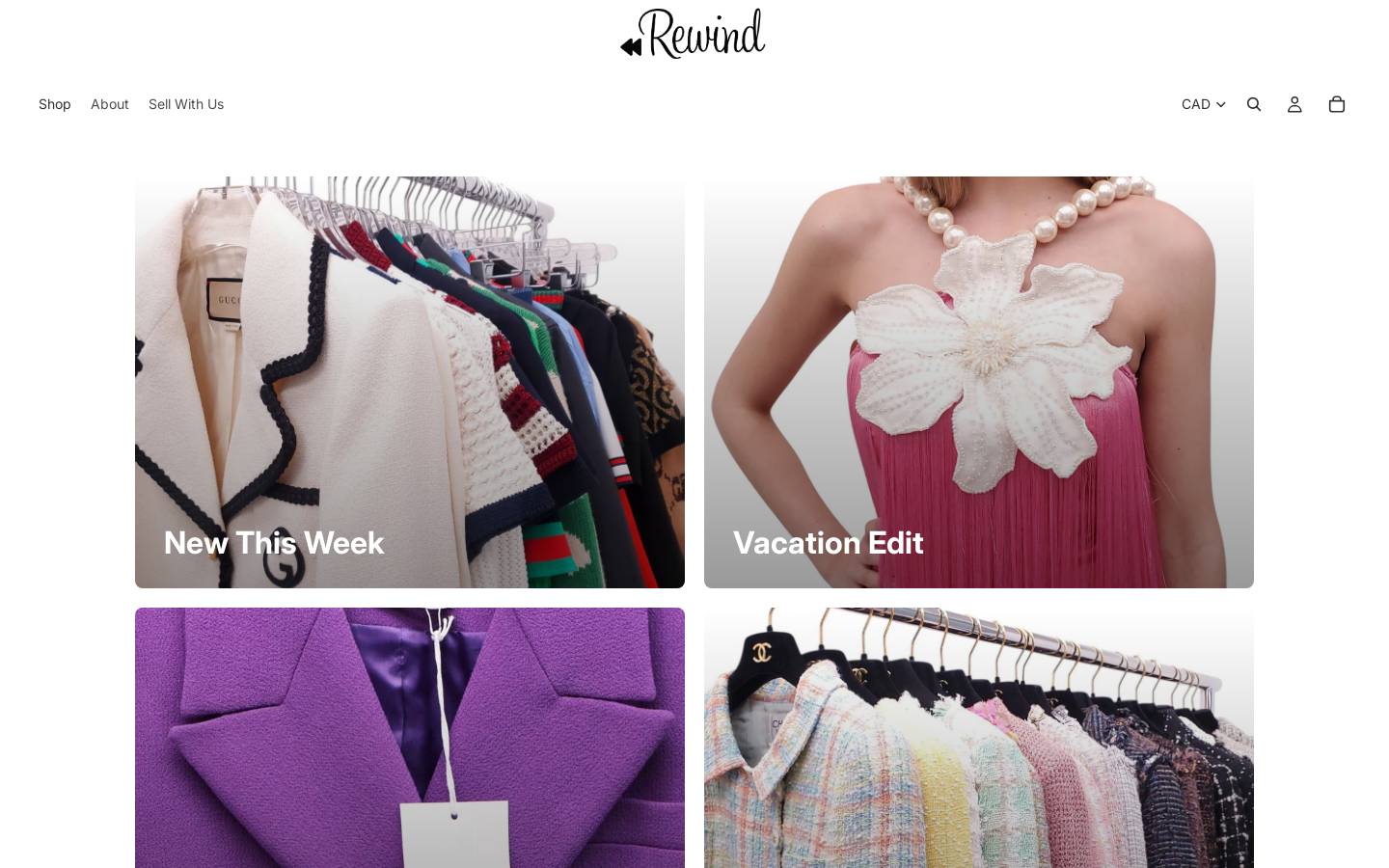 Rewindcouture homepage screenshot