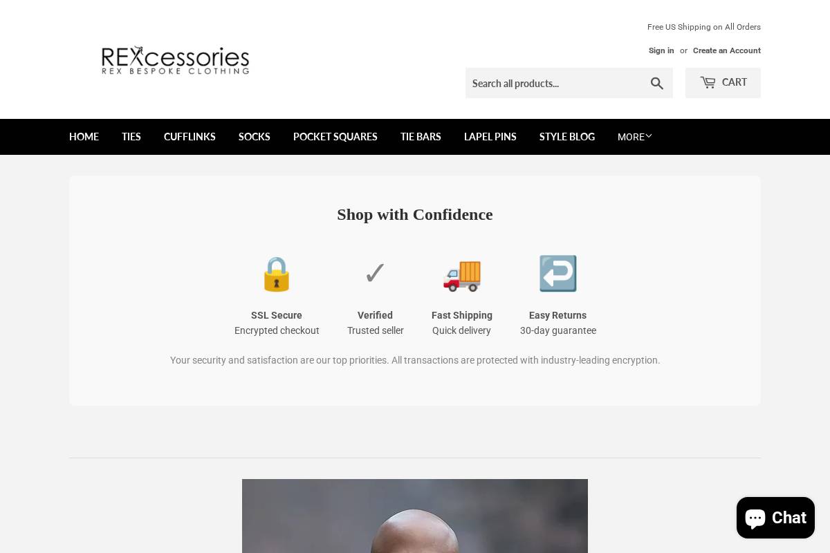 rexcessories.com homepage screenshot