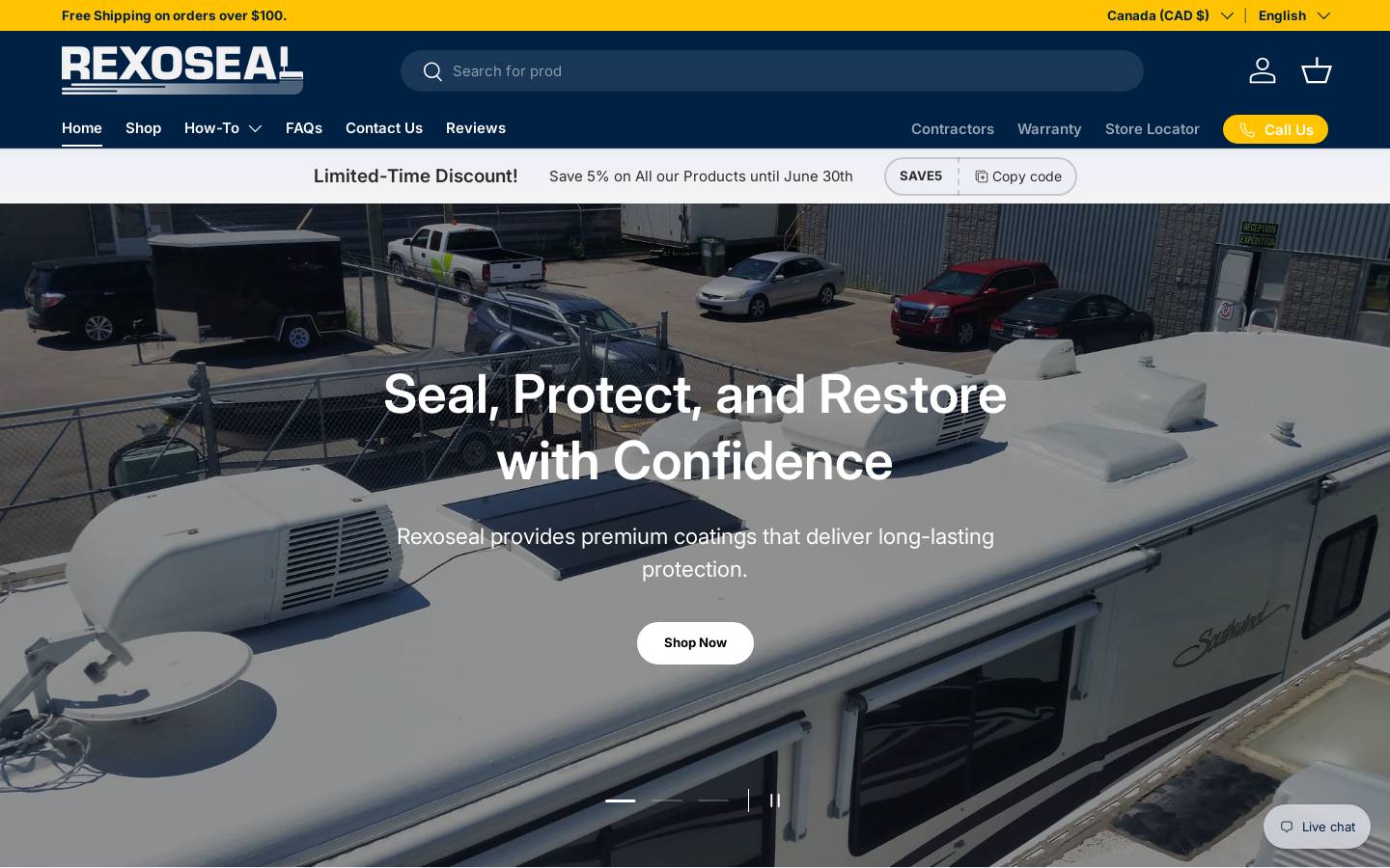 rexoseal.ca homepage screenshot