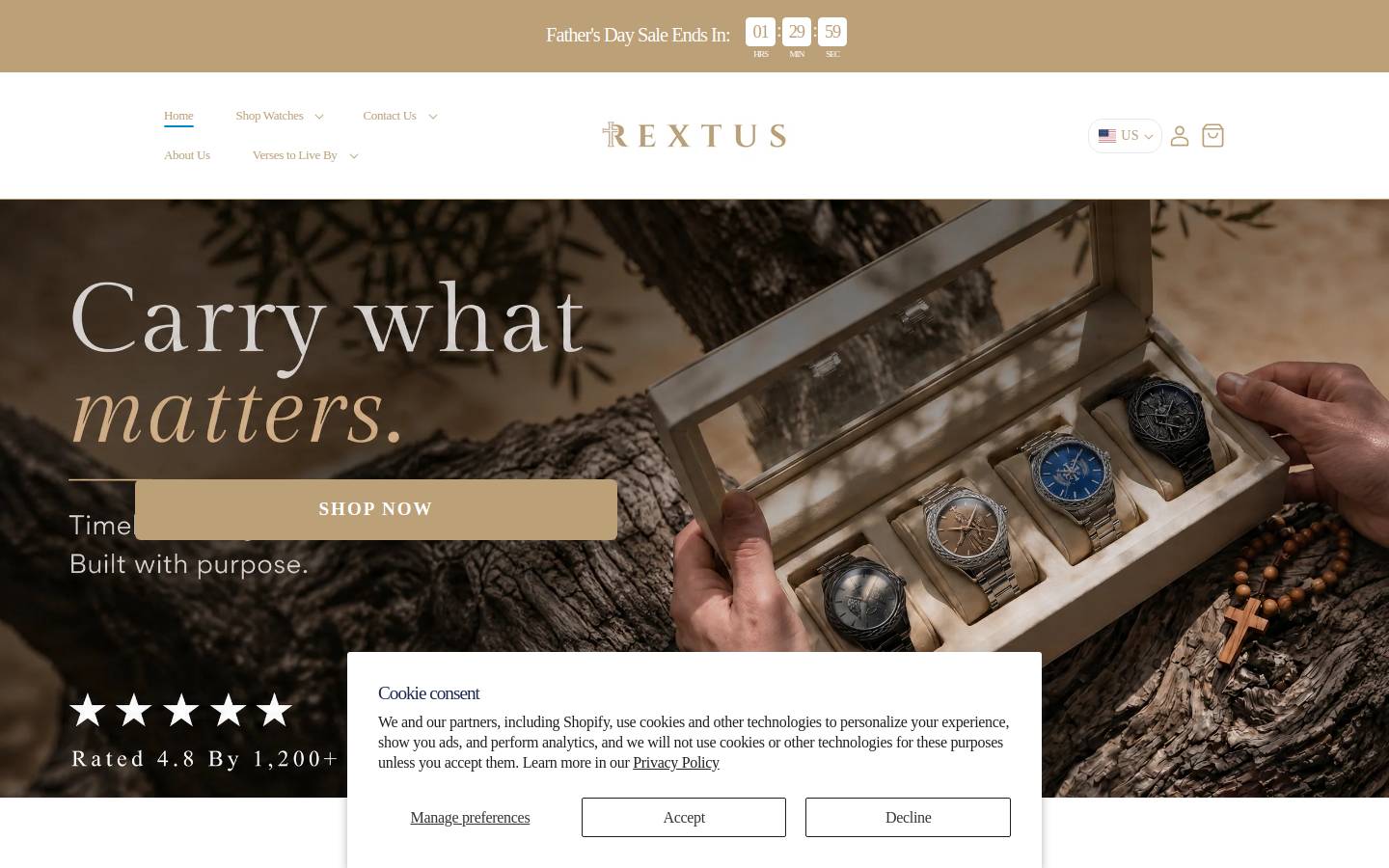 Rextus homepage screenshot
