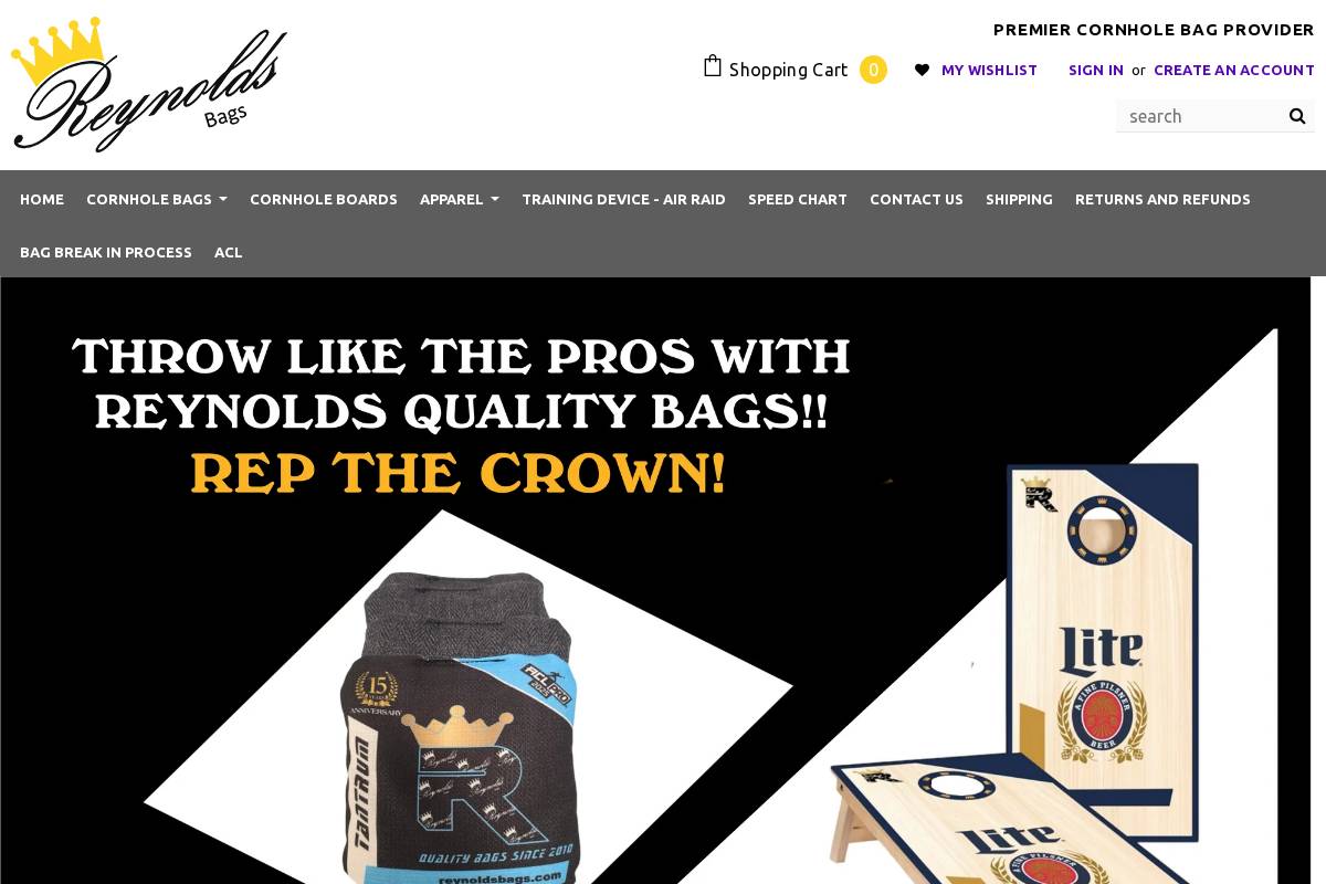 reynoldsbags.com homepage screenshot
