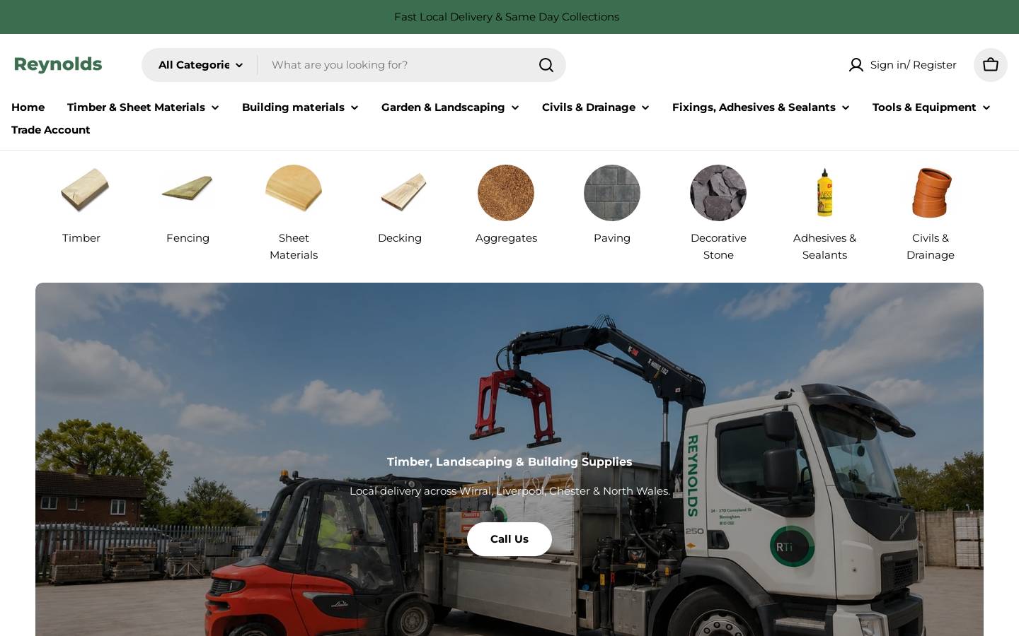 Reynolds Timber homepage screenshot