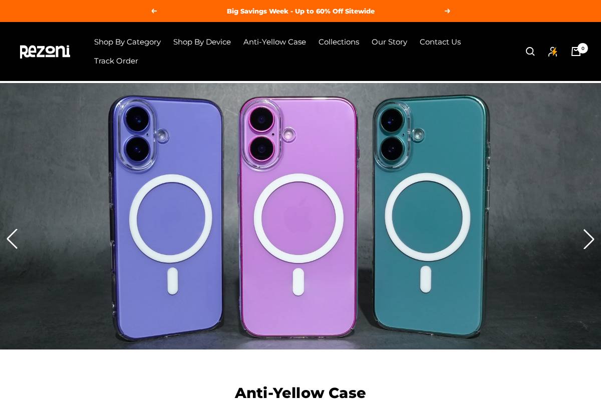 rezoni.com homepage screenshot