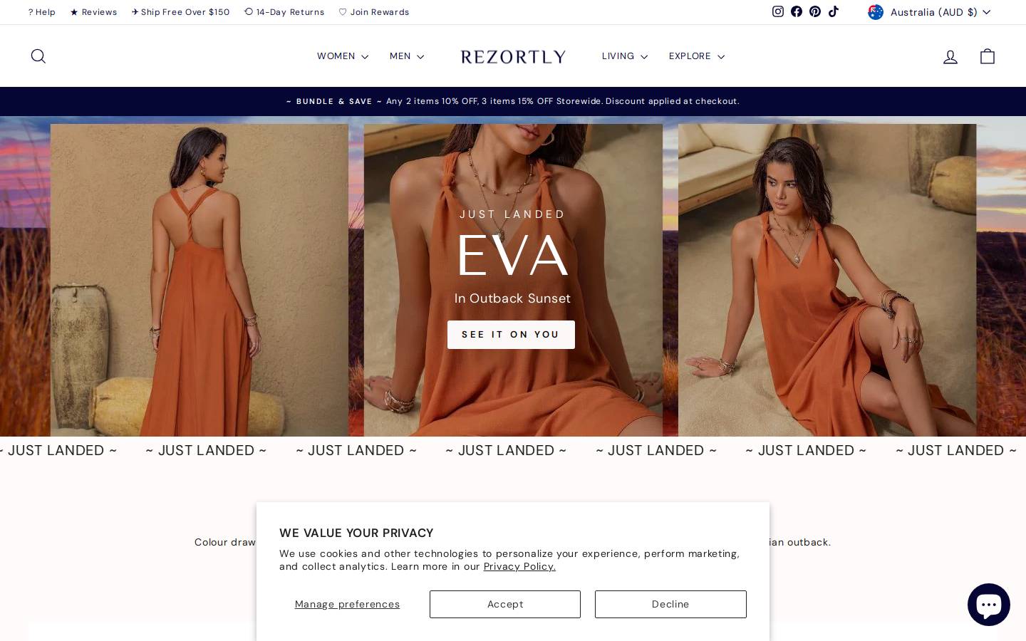 rezortly.com homepage screenshot