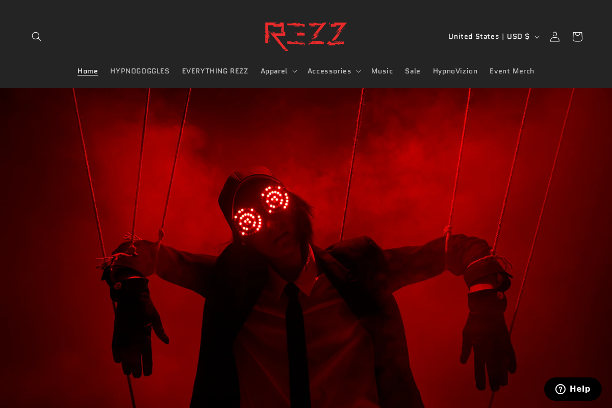 Rezz Official Shop homepage screenshot