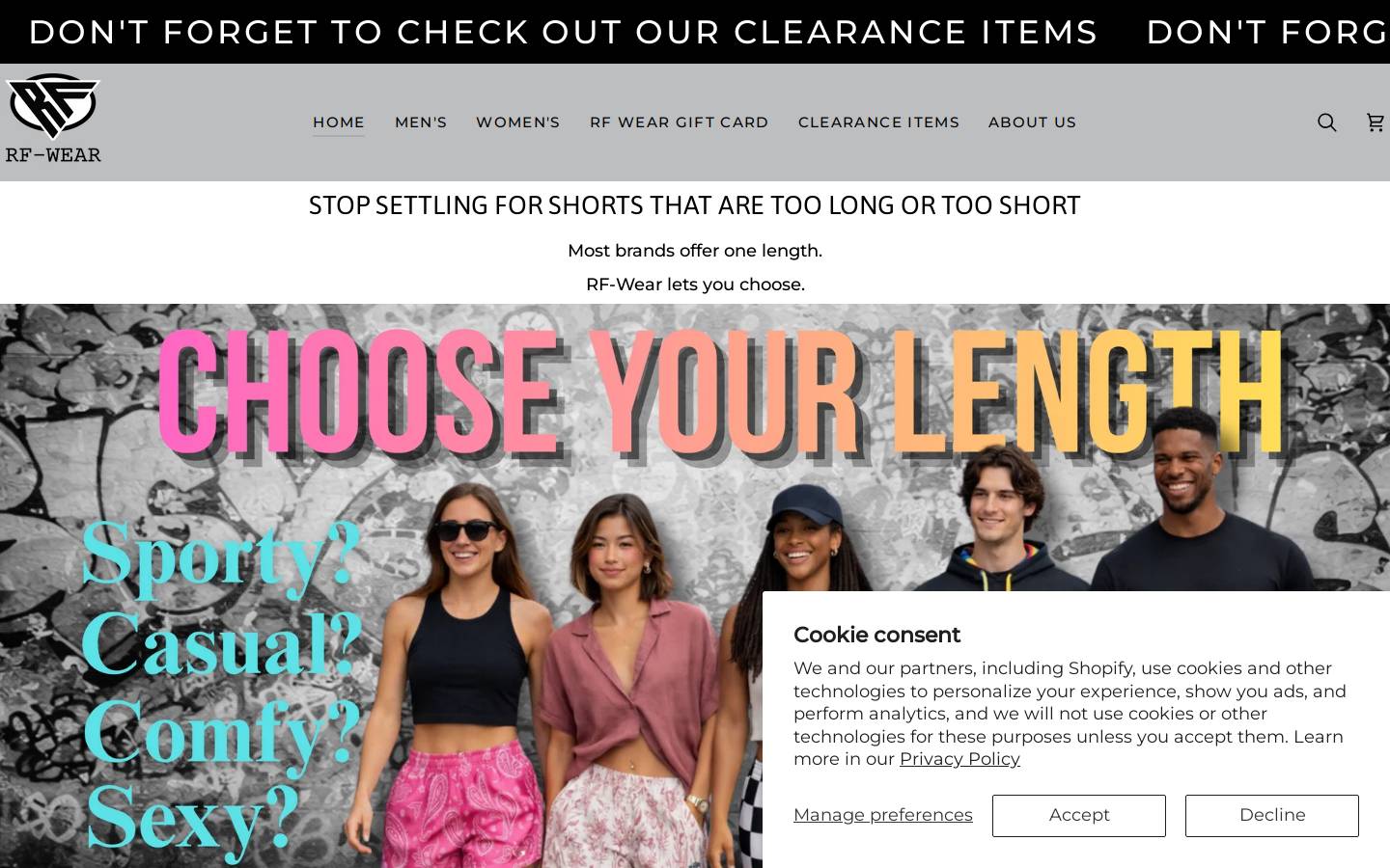 rf-wear.com homepage screenshot