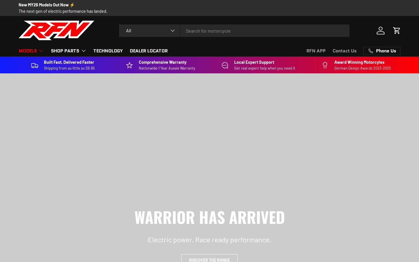 rfnbike.com.au homepage screenshot