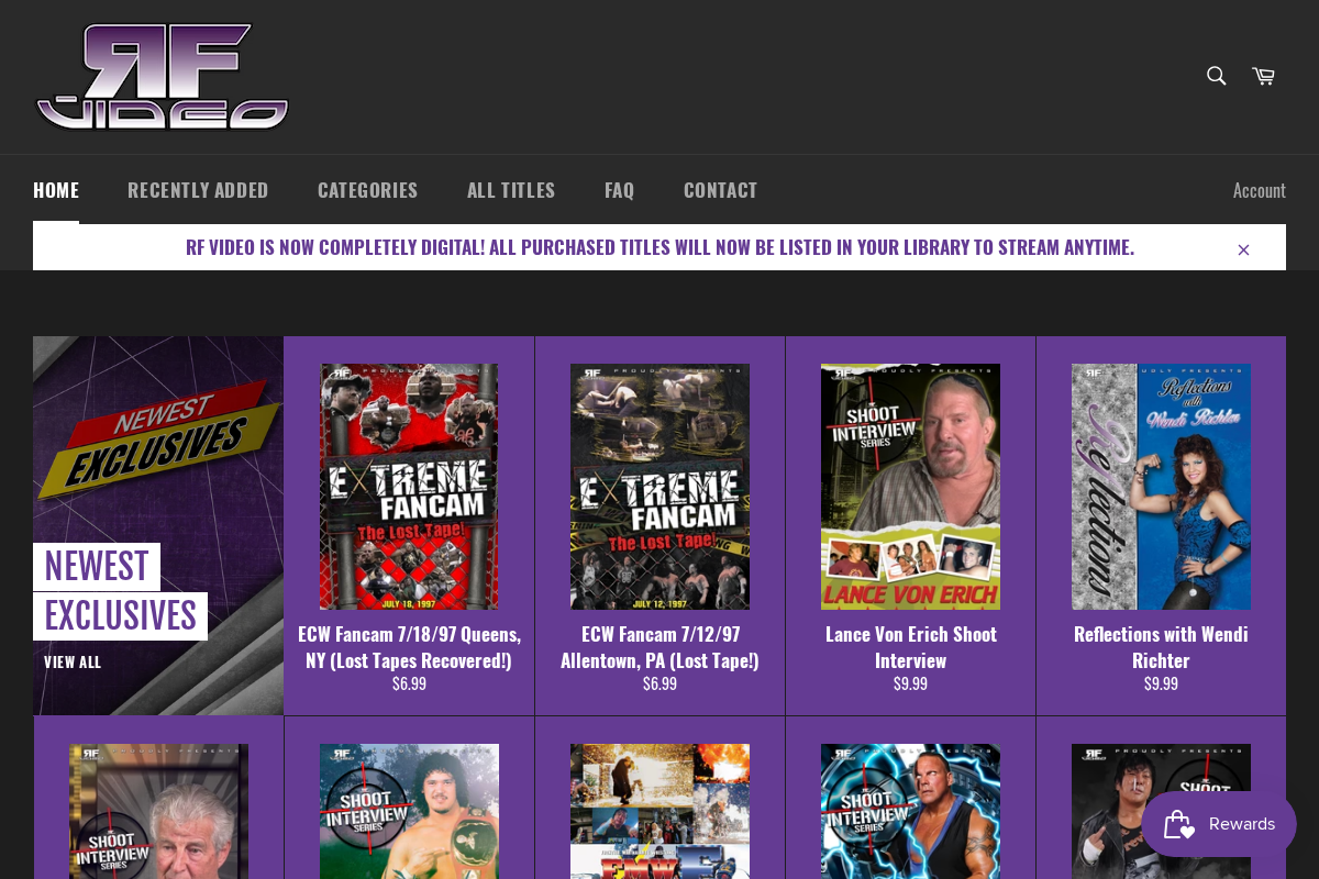 RF Video homepage screenshot