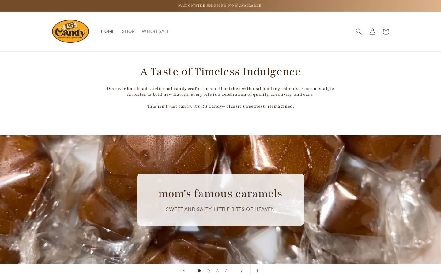 rgcandy.com homepage screenshot