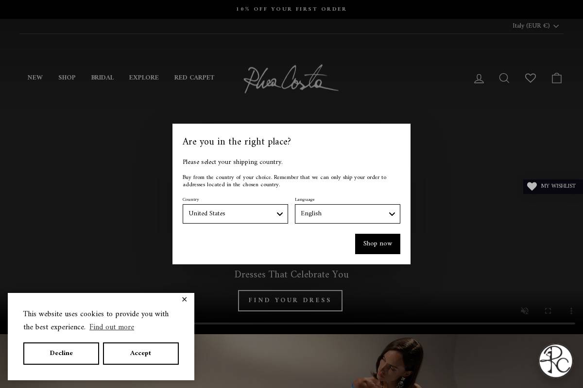 rheacosta-shop.com homepage screenshot