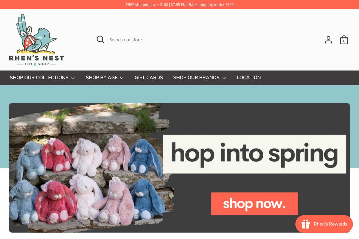 Rhen's Nest Toy Shop homepage screenshot