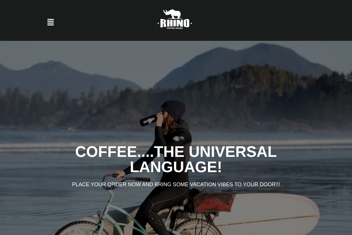 rhinocoffeehouse.com homepage screenshot