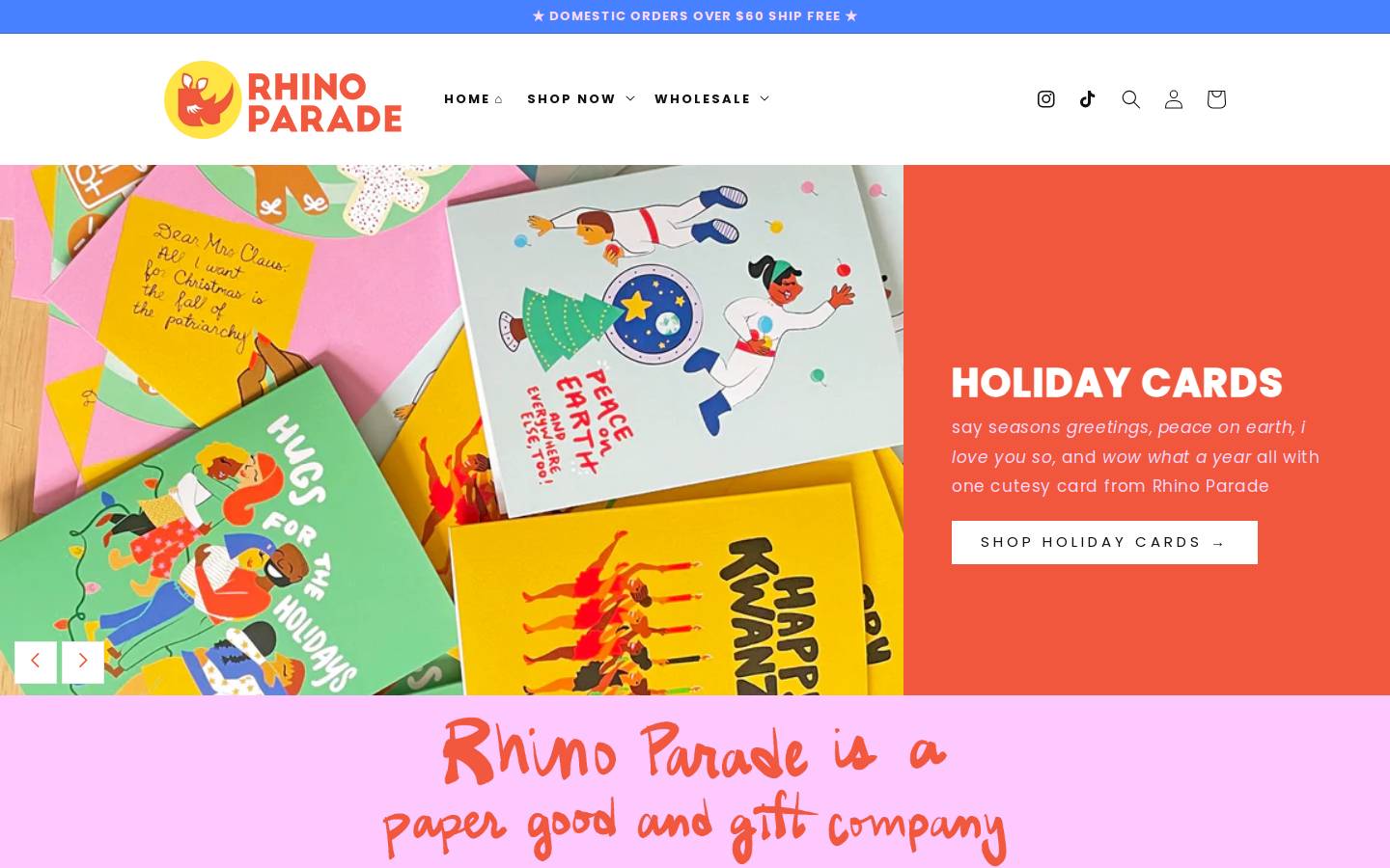 rhinoparade.nyc homepage screenshot