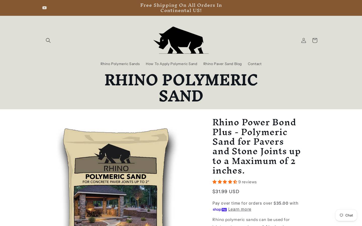 rhinopaversand.com homepage screenshot