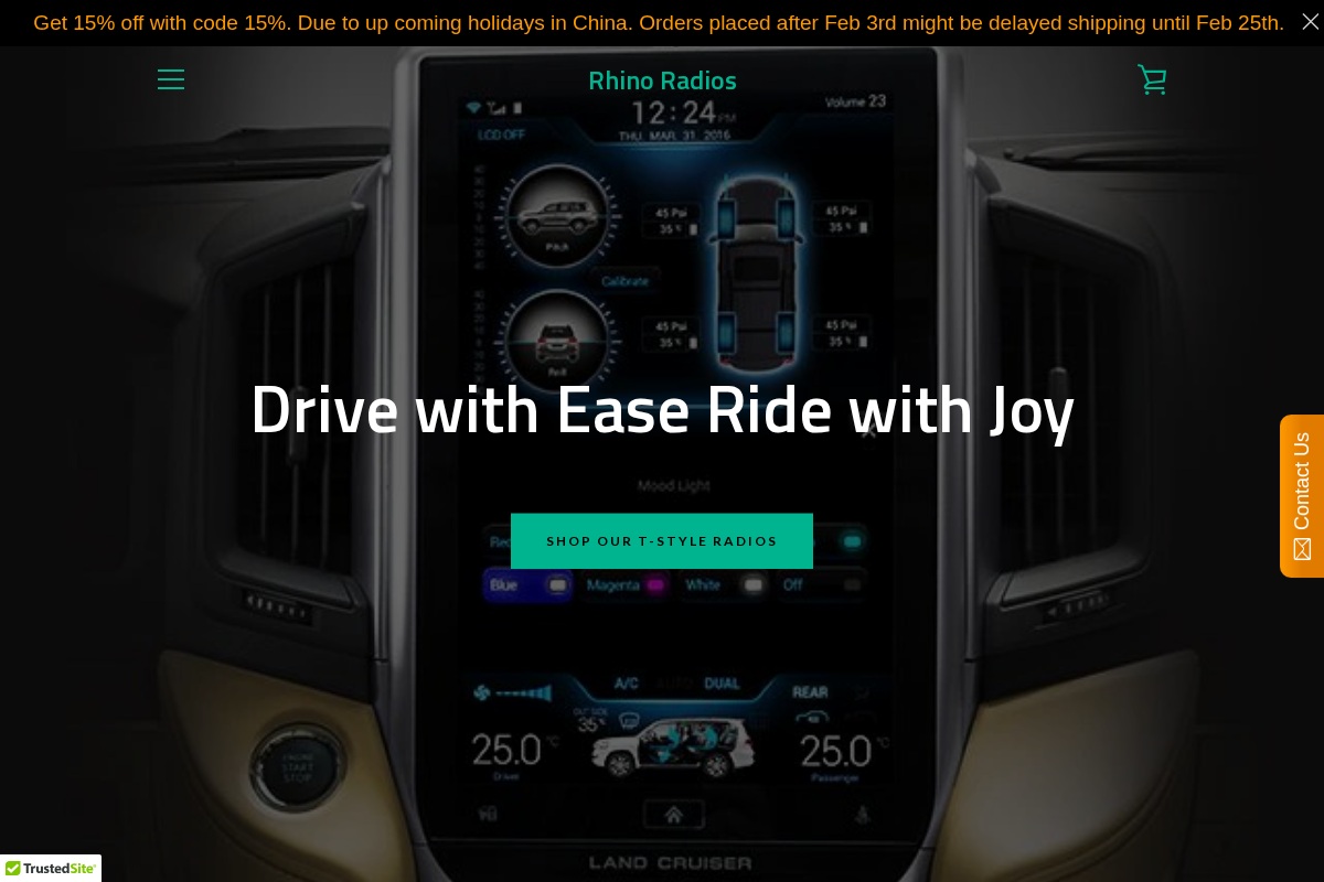 rhinoradios.com homepage screenshot