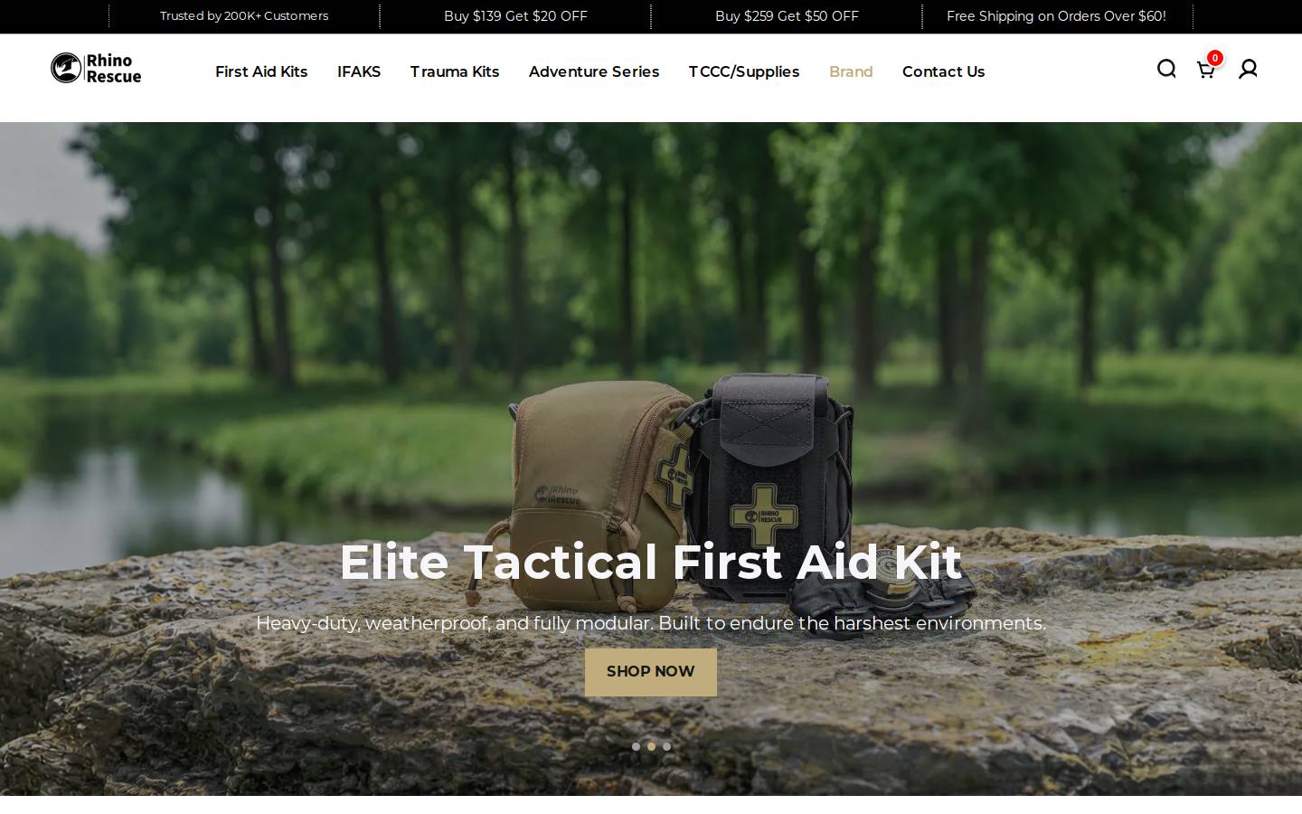 Rhinorescuestore homepage screenshot