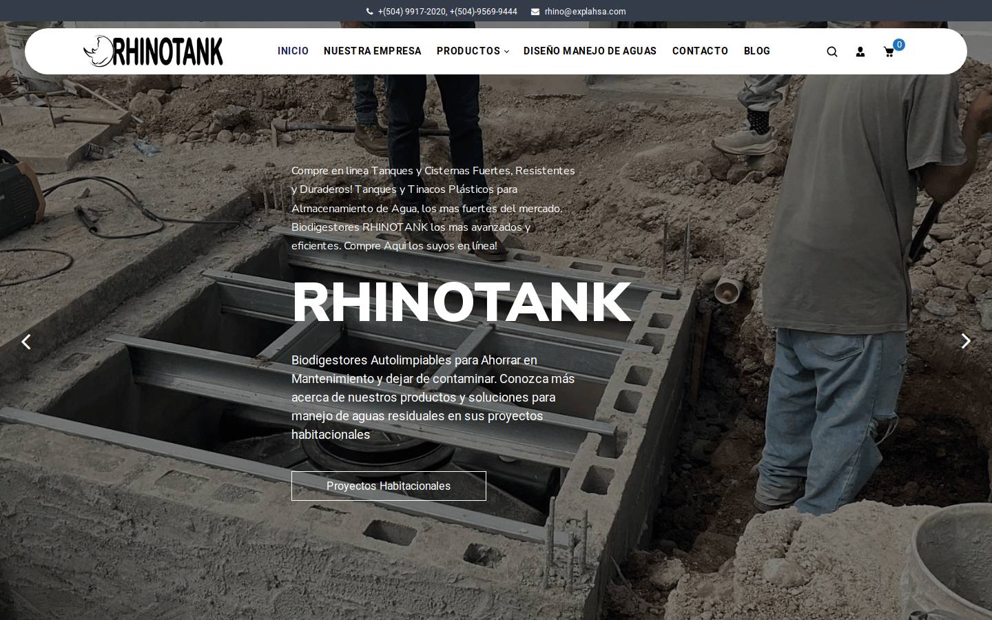 rhinotankhn.com homepage screenshot