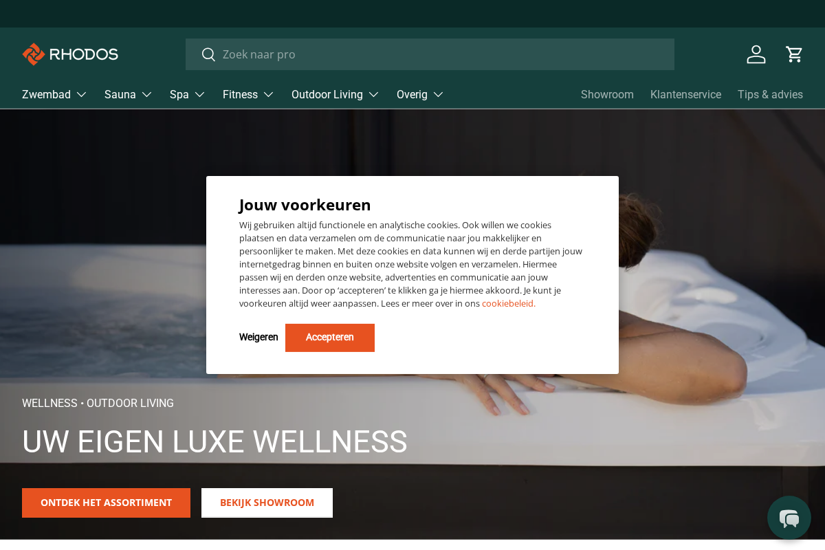 Rhodos | Wellness & Outdoor Living homepage screenshot
