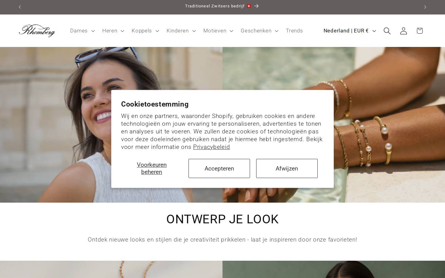 Rhomberg Sieraden homepage screenshot